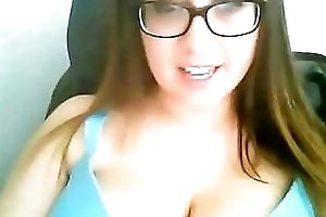 Big Tits Girl With Glasses Stripping