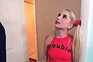 Pigtails Teen With Braces Sucks Dick Before Pussy